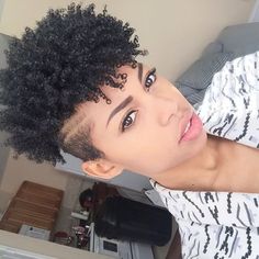 Shaved curly style