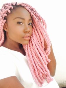 pink yarn braids