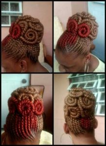 yarn braids updo