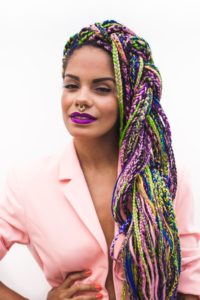 rainbow yarn braids