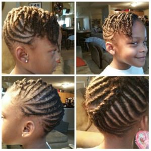 Updo-Cornrow-Style-with-Twisted-Bangs