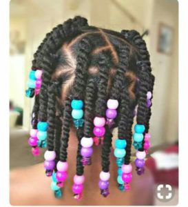 Two Strand Twists With Chunky Beads