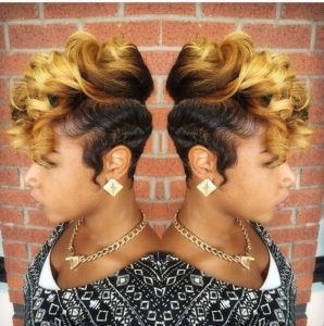 golden tapered cut with finger waves