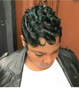 green finger waves and curls
