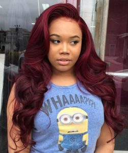 red waves sew in side part