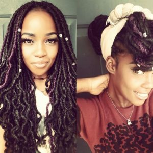 Goddess Locs With A Hint Of Purple