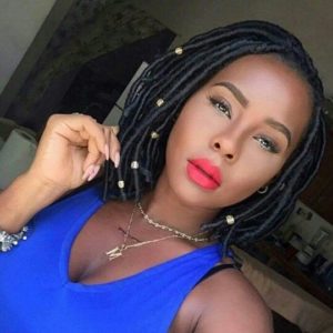 bob length faux locs with beads