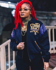 bright red faux locs