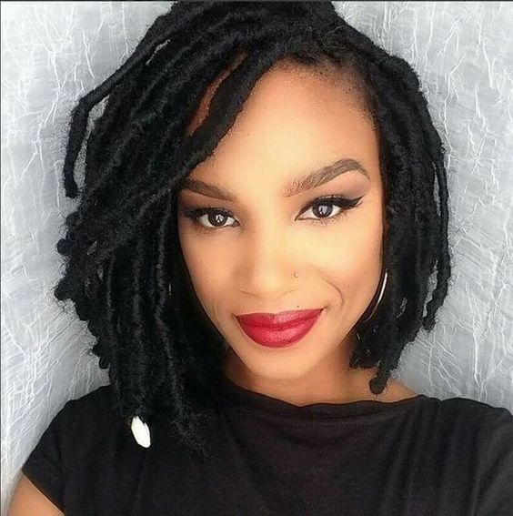 faux locs bob with cowrie shell
