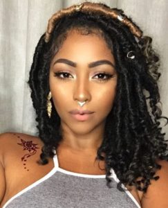 goddess locs with a touch of color