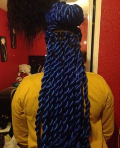 chunky blue rope twists