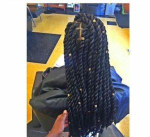 chunky rope twists with gold beads