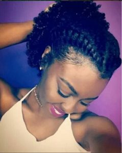 curly puff with flat twists