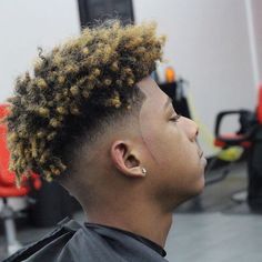 Two Toned Curly Fade