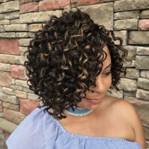 Spiral Curl Crochet Braids With Highlights