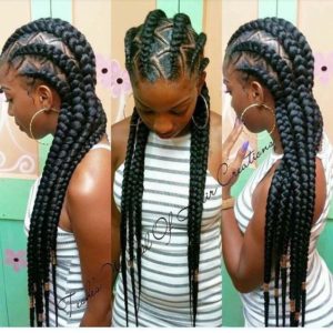 Feed In Braids With Zig Zag Parts