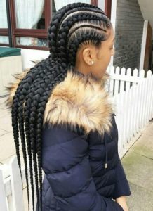 Large And Small Straight Back Feed In Braids