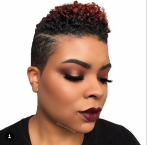 Tapered Red Ombre TWA