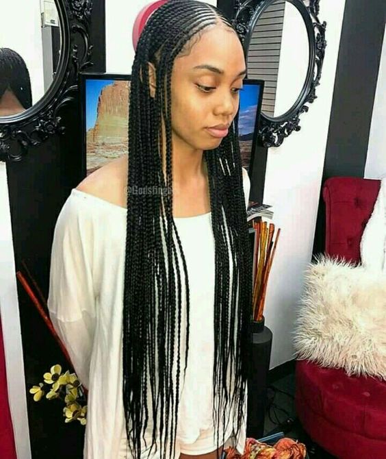 Middle Parted Tribal Braids