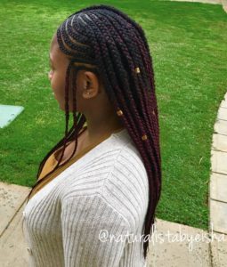 Red Ombre Tribal Braids