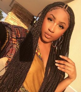 Simple Tribal Braids With Middle Part