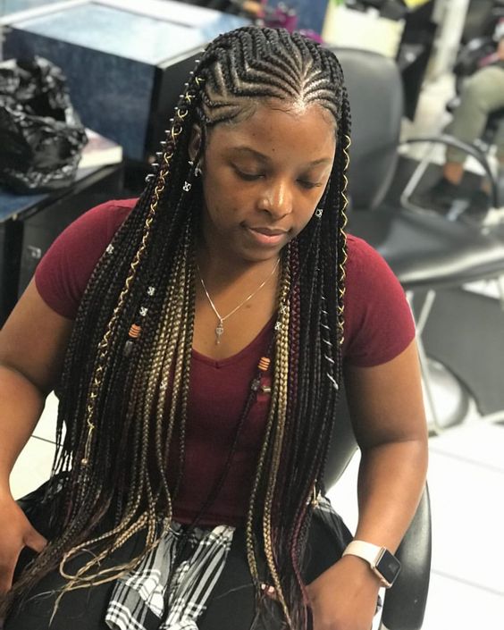 Two-Toned Tribal Braids With Beads