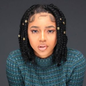 Box Braids With Gold Beads