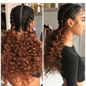 Chunky Cornrows With Ombre Pigtails
