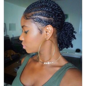 Flat Twist Low Pony For Transitioning Hair
