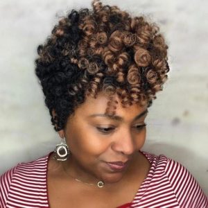 Short Brown and Black Crochet Curls