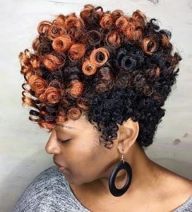Tapered Crochet Curls With a Touch of Reddish Brown