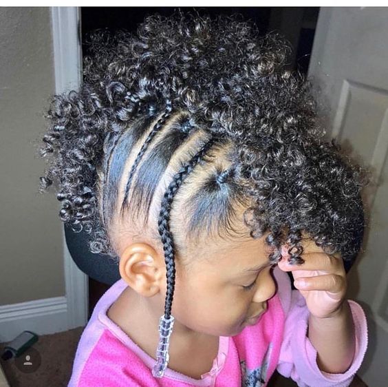 Curly Frohawk with Braids