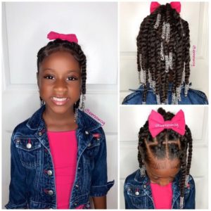 Two Strand Twist High Ponytail With Beads