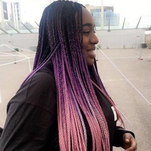Pink and Purple Ombre Box Braids
