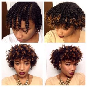 Flat Twist Out on Two Toned Hair