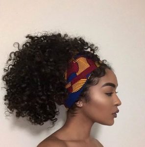 Curly Ponytail Head Wrap