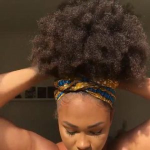 High Puff With Head Wrap