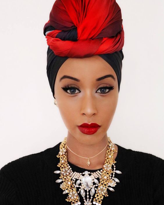 Red and Black Head Wrap