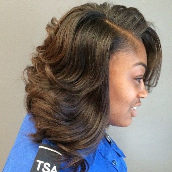 Shoulder-Length Sew-In With Waves