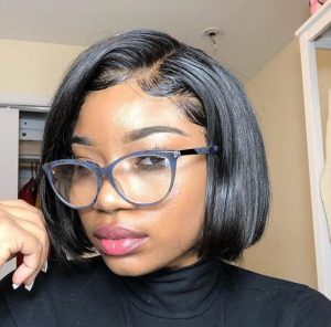 Black Bob Lacefront Wig With Baby Hairs