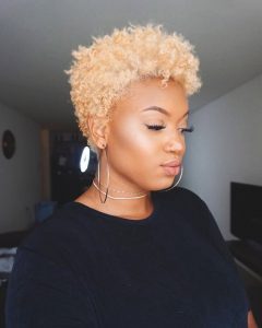 Blonde Tapered Cut on Natural Hair
