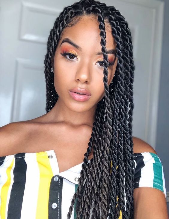 Long and thin passion twist braids