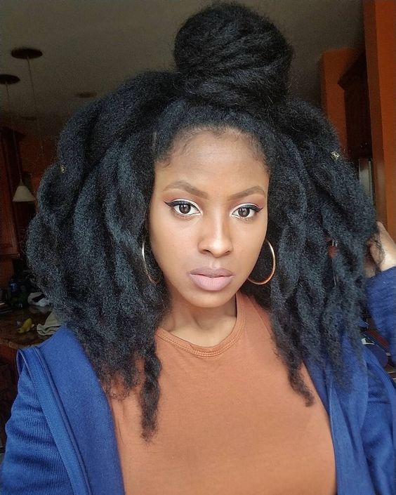 loose twists on blow dried natural hair