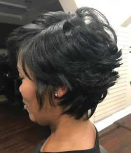 swept back layers on 27 piece pixie wig