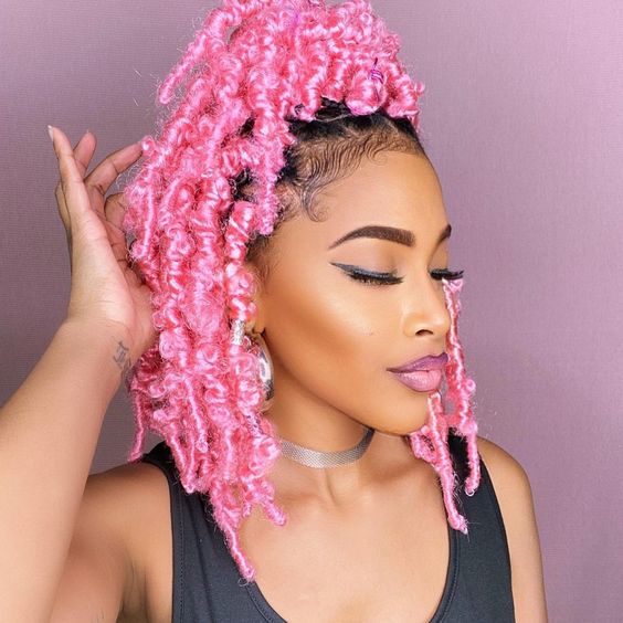 hot pink butterfly locs