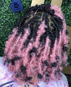 pink tipped butterfly locs