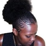 cornrows with high puff