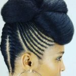 Flat twist cornrow updo