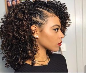 cornrows with loose curls