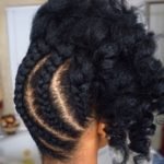 cornrows with side swept curls